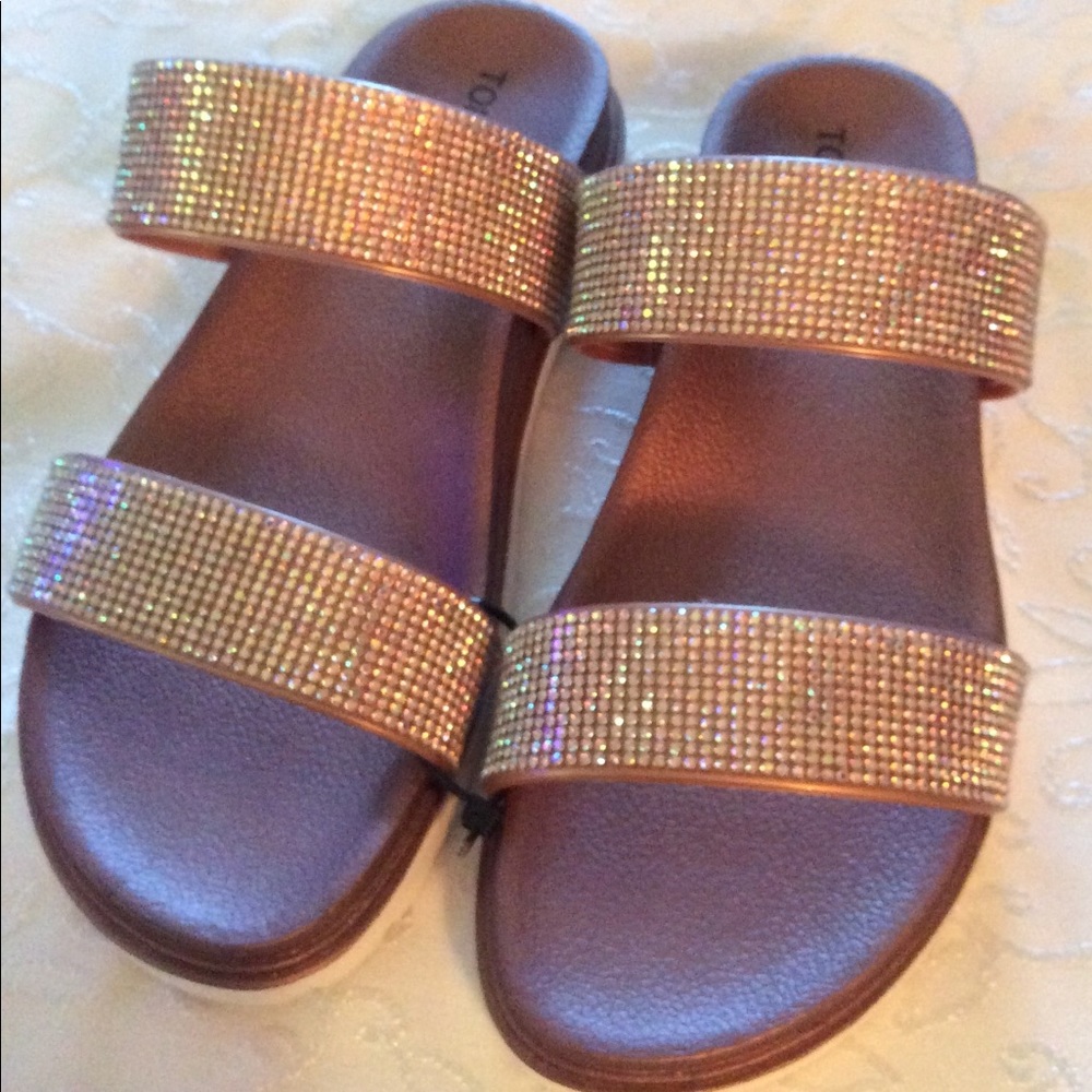Ladies size 6 Pink  Glitter Sandles